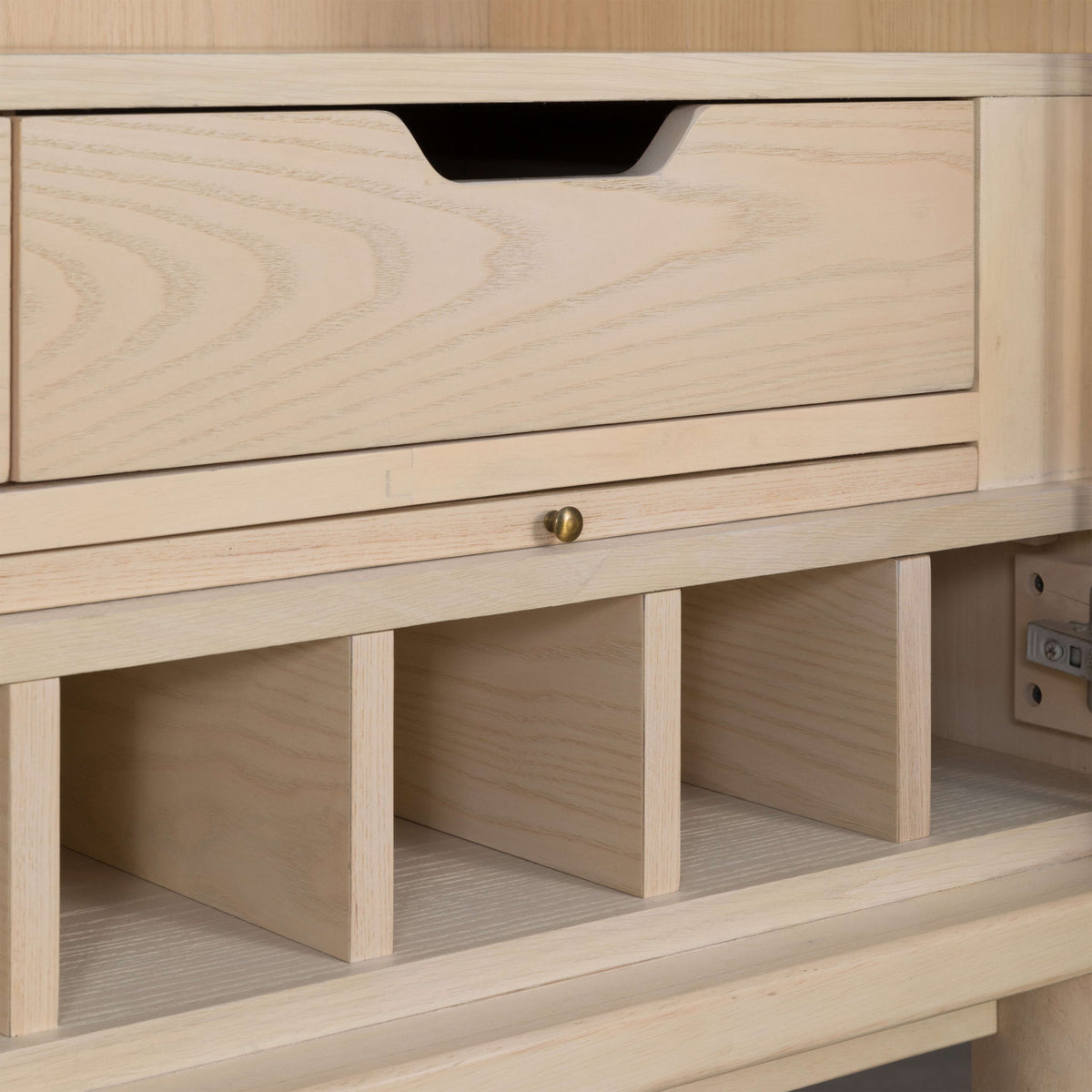 Zinnia - Two Door Ash Wood Bar Cabinet - White Sand