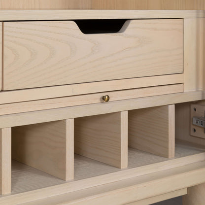 Zinnia - Two Door Ash Wood Bar Cabinet - White Sand