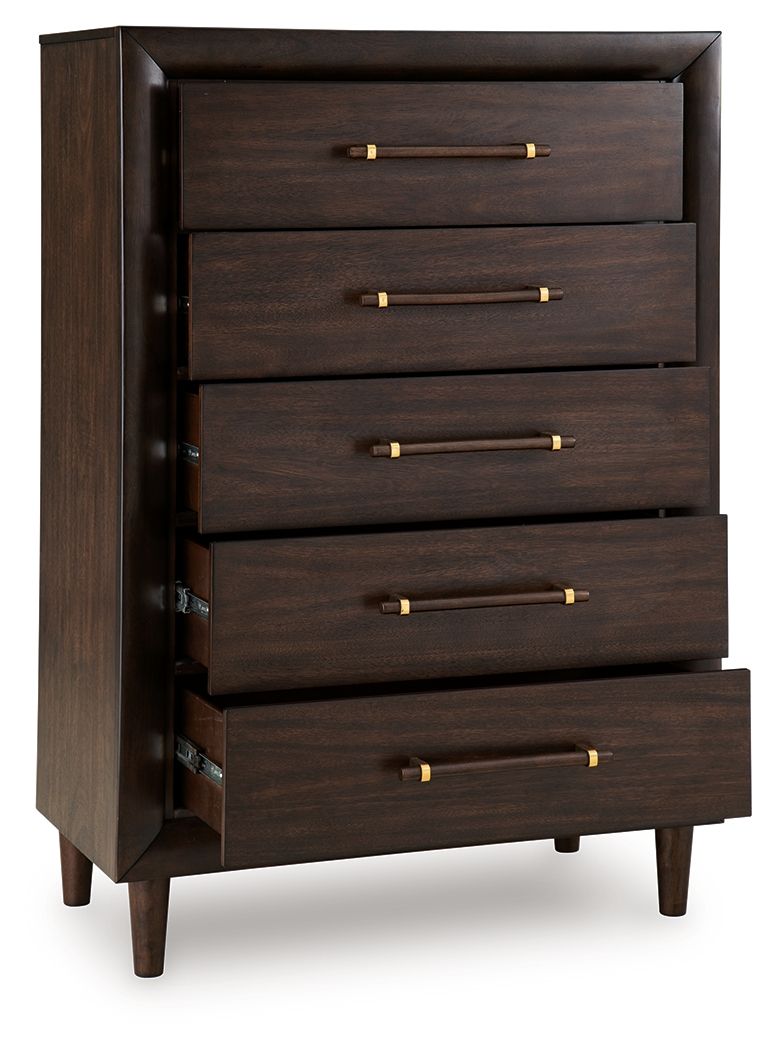Dantenton - Five Drawer Chest - Merlot