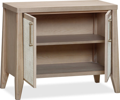 Sumire - Two Door Ash Wood Bachelor Chest - Ginger And Natural Cane