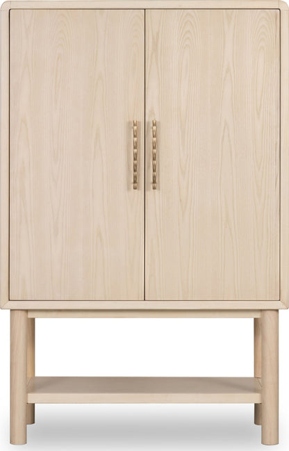 Zinnia - Two Door Ash Wood Bar Cabinet - White Sand