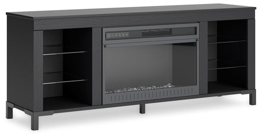 Cayberry - TV Stand With Fireplace - Black