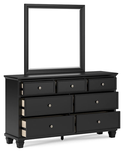 Lanolee - Dresser And Mirror - Black