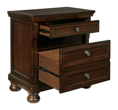 Porter - Two Drawer Night Stand - Dark Brown