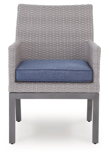 Half Moon Beach - Arm Chair With Cushion (Set of 2) - Blue / Gray
