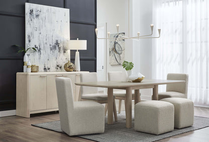 Liv - Fully Upholstered Dining Ottoman - Brun Boucle