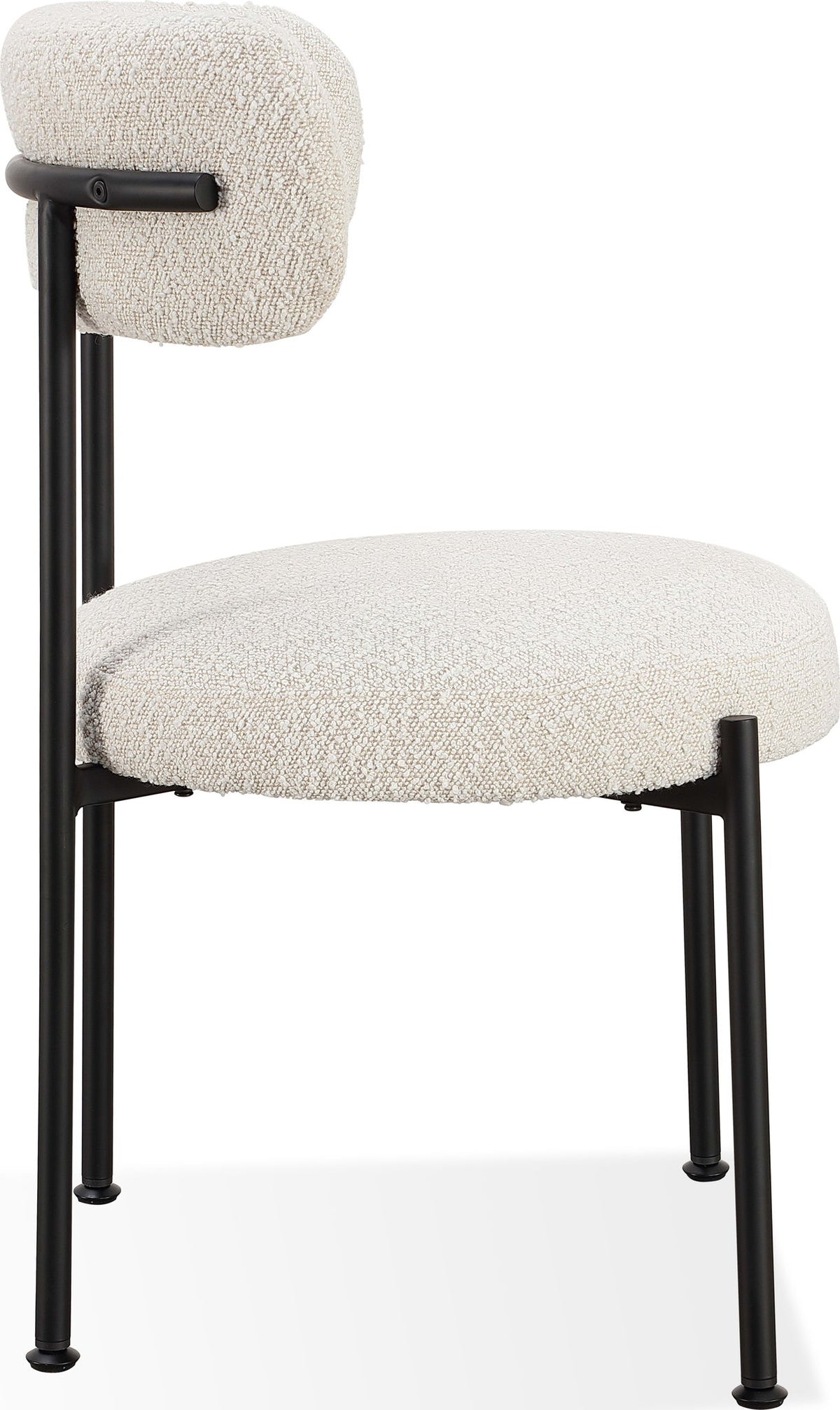 Aere - Boucle Upholstered Metal Leg Dining Chair (Set of 2) - Ivory And Black