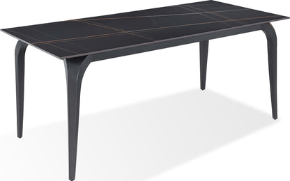 Nicoya - Stone Top And Metal Base Rectangular Dining Table