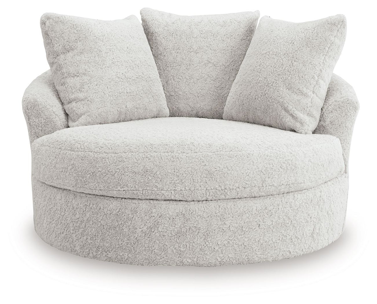 Cuddle Plush - Oversized Swivel Accent Chair - Arctic