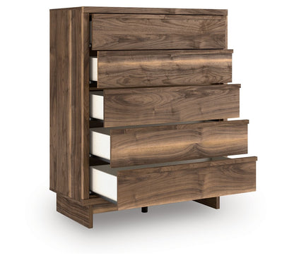 Chirason - Five Drawer Wide Chest - Brown