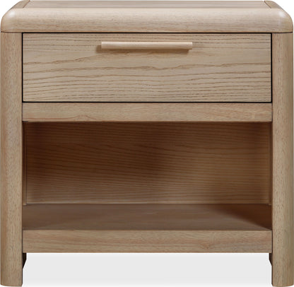Furano - One Drawer One Shelf Ash Wood Nightstand - Ginger