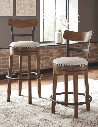 Valebeck - Tall Upholstered Swivel Barstool