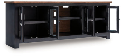 Wildenauer - XL TV Stand With Fireplace Option - Brown / Black