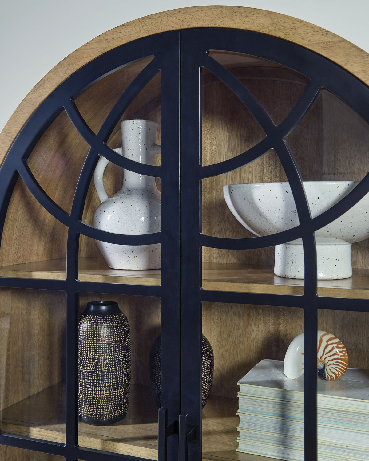 Gwenwich - Accent Cabinet - Natural / Black
