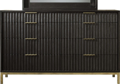 Kentfield - Solid Wood Eight Drawer Dresser - Black Drifted Oak (2024)