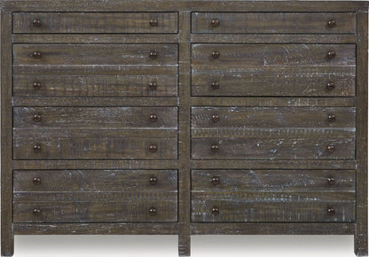 Townsend - Solid Wood Eight Drawer Dresser - Gunmetal (2024)