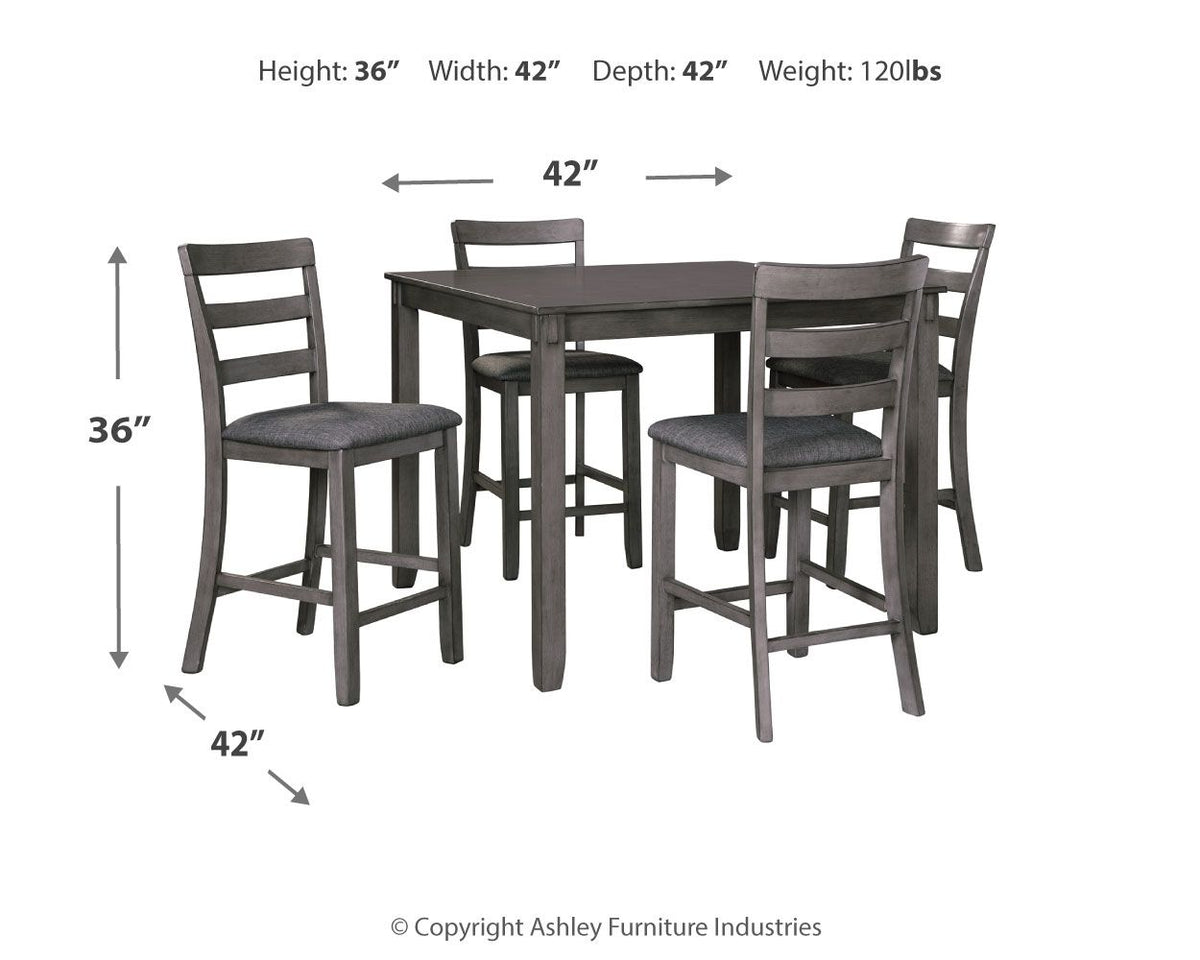 Bridson - Square Counter TBL Set (Set of 5) - Gray