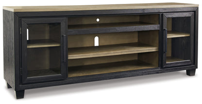 Foyland - XL TV Stand w/Fireplace Option - Black / Brown