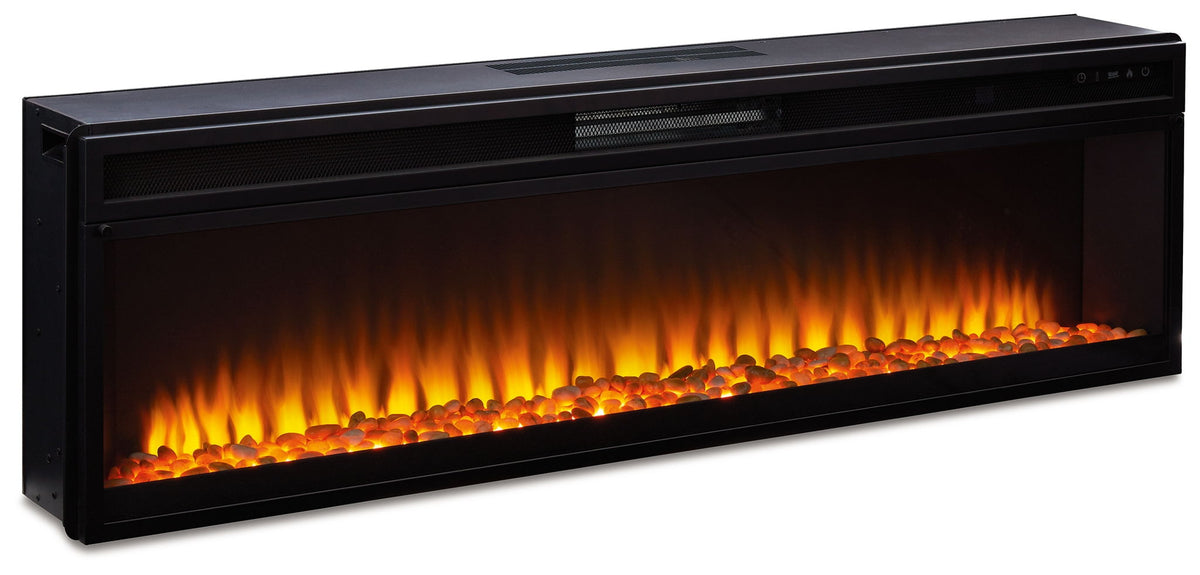 Entertainment Accessories - Wide Fireplace Insert - Black