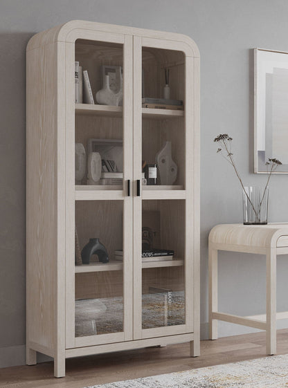 Drake - Glass Door Wooden Bookcase - Sugar