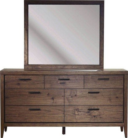 Boracay - Beveled Glass Landscape Mirror - Wild Oats Brown