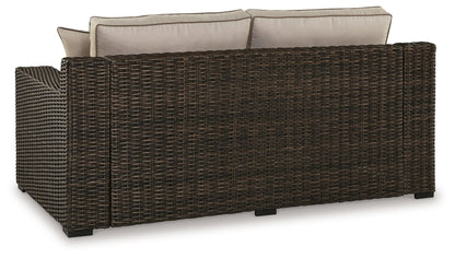 Coastline Bay - Loveseat With Cushion - Brown
