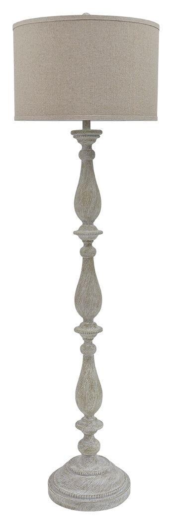 Bernadate - Poly Floor Lamp - Whitewash