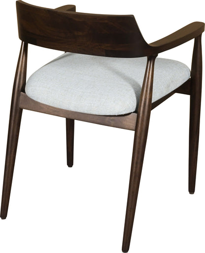 Amaroo - Solid Mango Linen Upholstered Dining Arm Chair - Honey Date / Off-White