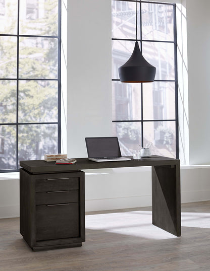 Oxford - Single Pedestal Desk - Basalt Gray