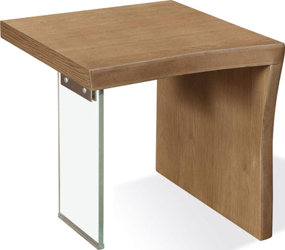 One - Live Edge White Oak And Glass Table