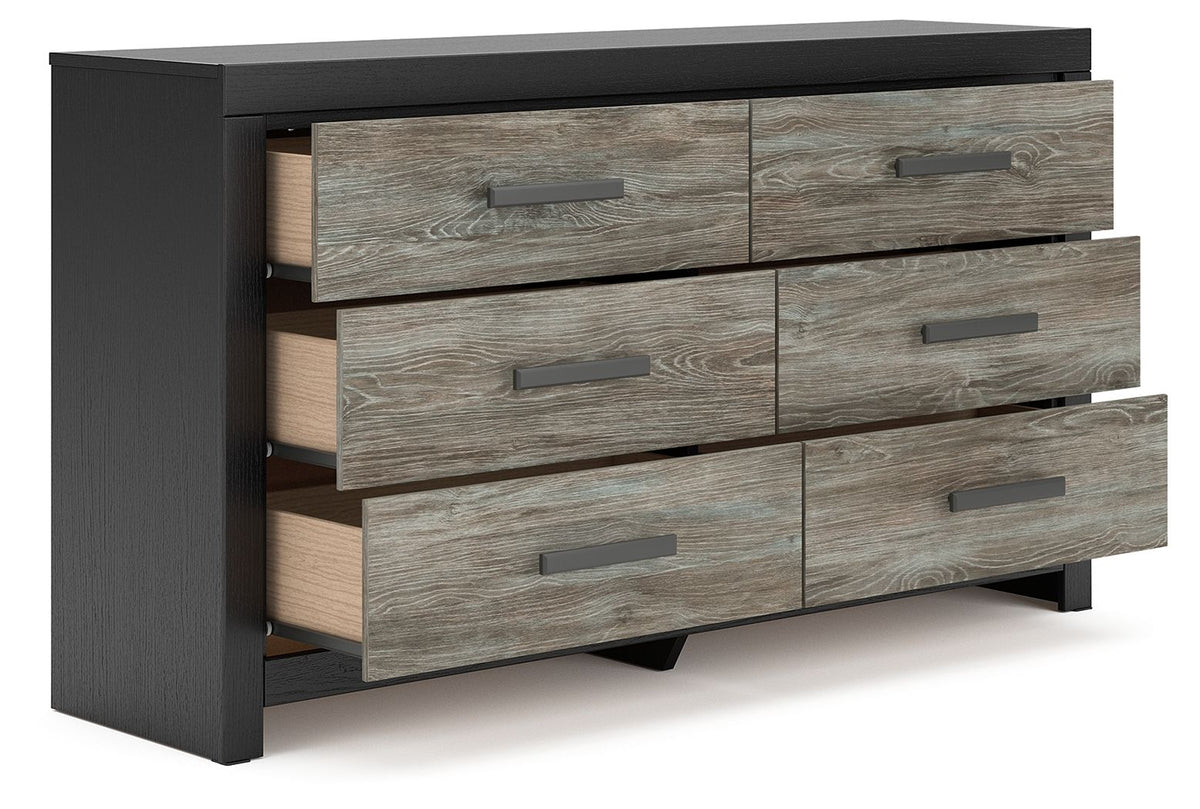 Broachmyn - 3 Pc. - Dresser And 2 Nightstands - Black / Gray