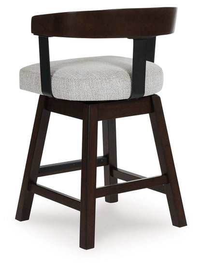 Haddigan - Upholstered Swivel Barstool (Set of 2) - Dark Brown