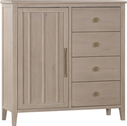 Camden - Six Drawer One Door Oak Wood Chest - Chai