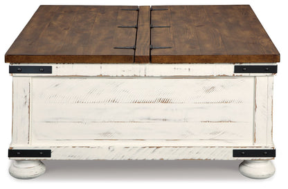 Wystfield - Cocktail Table with Storage - White / Brown