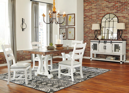 Valebeck - Rectangular Dining Room Table - White / Brown