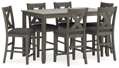 Caitbrook - Rect Drm Counter Table Set (Set of 7) - Gray
