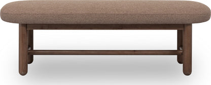 Astor - Oval Upholstered Bench - Wheat Bread / Claystone