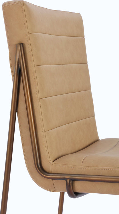Crossroads 2.0 - Madison Metal Frame Dining Chair (Set of 2) - Honey Synthetic Leather