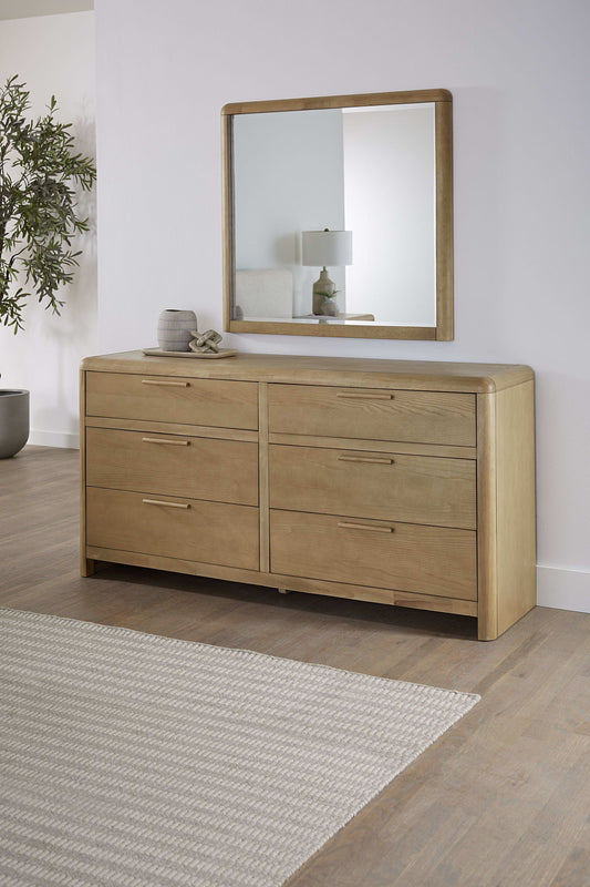 Furano - Six Drawer Ash Wood Dresser - Ginger