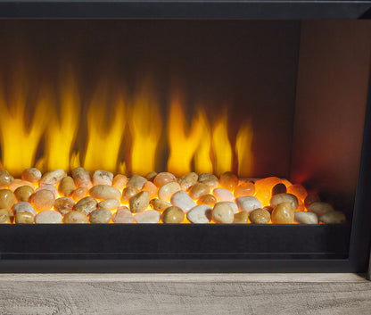 Entertainment Accessories - Wide Fireplace Insert - Black