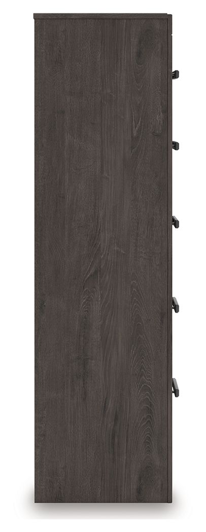 Prendonea - Five Drawer Chest - Charcoal