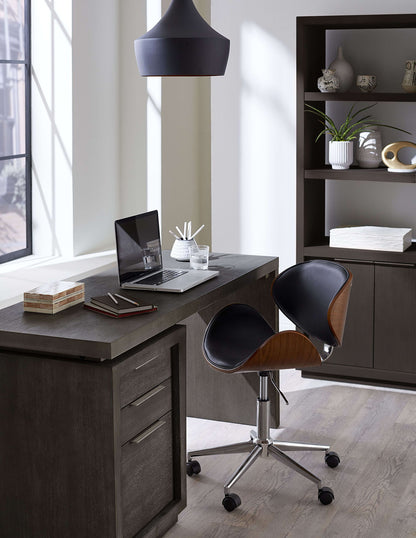 Oxford - Single Pedestal Desk - Basalt Gray