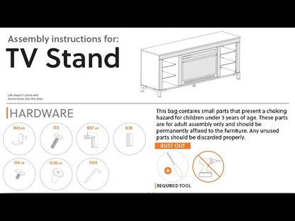 Cayberry - TV Stand With Fireplace - Black