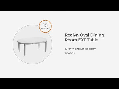 Realyn - Oval Dining Room Extension Table - Chipped White